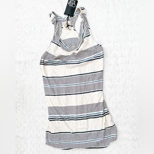 NWT- CHASER Brand Striped Racerback Scoop Neck Mini T-Shirt Dress